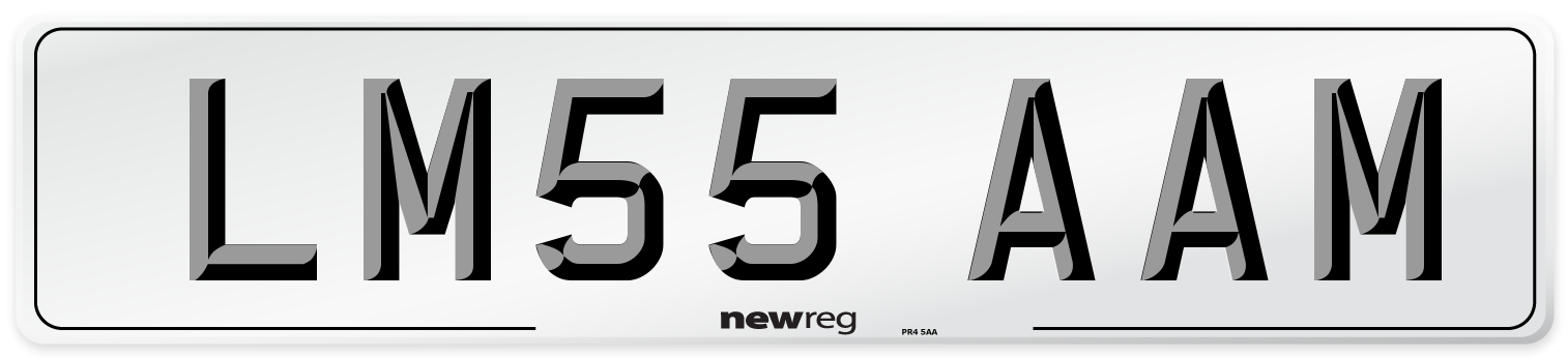 LM55 AAM Number Plate from New Reg